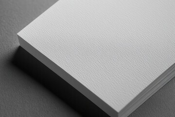 Close-up of textured white paper stack with soft shadows on a dark surface