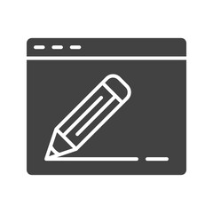 Edit Webpage icon vector image. Suitable for mobile apps, web apps and print media.