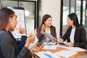 business team working together in office