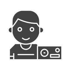 Listening to Poems icon vector image. Suitable for mobile apps, web apps and print media.