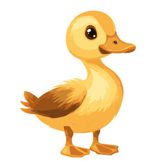 Duckling illustration cute duck animal vector isolated on a white background