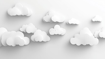 Fototapeta premium Abstract cloud shapes on a white background