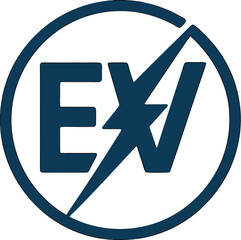 Fototapeta premium 미니멀원형전기차로고