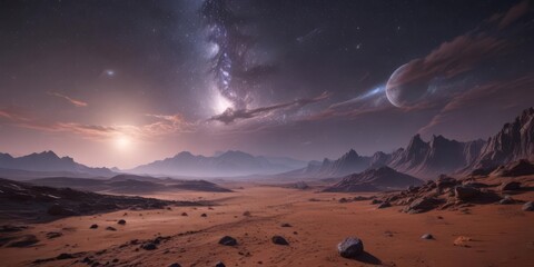 Vast, star-studded expanse, cosmic dust clouds shimmer ,  shimmering,  beauty