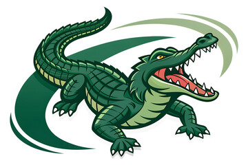 Obraz premium Vibrant Crocodile Mascot Design – Cartoonish Yet Fierce Sports Logo