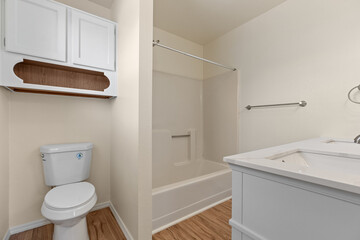 an interior view of a home bathroom 