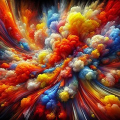 Fototapeta premium Colors oranges and yellows colliding