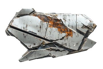 Cracked Reflective Spacecraft Panels Floating in Orbit