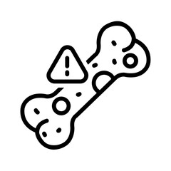 Vector black line icon for Brittle bone