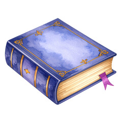 Watercolor Illustration of Spell Book, Isolated on Transparent Background
