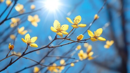 Fototapeta premium Spring blossoms in sunlight