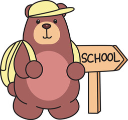 Illustration of cute bear icon.
Funny bear in daily activities elements.
