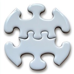 Obraz premium Puzzle pieces interlocking on a plain background showcasing the concept of teamwork and problem solving