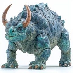 Obraz premium Detailed model of a fantastical creature with horns and textured skin in a studio setting