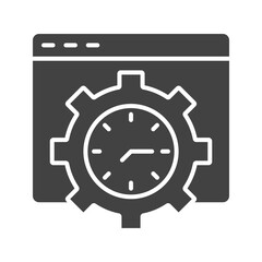 Time Settings icon vector image. Suitable for mobile apps, web apps and print media.