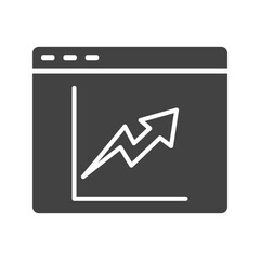 Trend in Graph icon vector image. Suitable for mobile apps, web apps and print media.