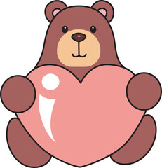 Illustration of cute bear icon.
Funny bear in daily activities elements.
