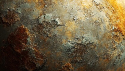 Fototapeta premium Close-up view of a rusty, textured sphere.