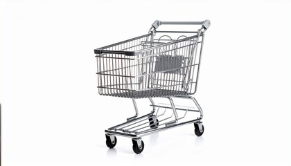 empty shopping cart  on white background