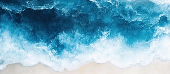 Fototapeta premium Aerial Ocean Waves Crashing Shore