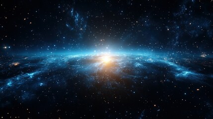 Fototapeta premium Radiant galactic vista with celestial clouds