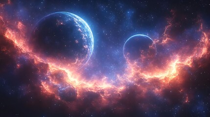 Obraz premium Planets and galaxy, science fiction naturaly , Beauty of deep space , Billions of galaxies in the universe Cosmic art background ,