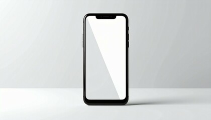 Modern Black Smartphone Mockup on White Background Ideal for App Presentation or Mobile Website Design