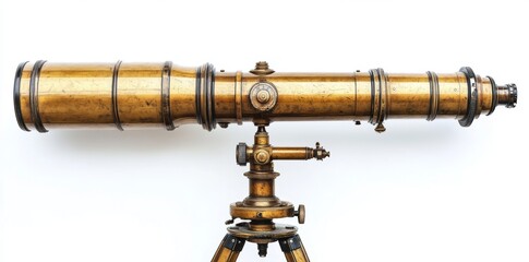 A 19th-century vintage telescope, crafted with intricate details, was specifically designed for astronomical observations and boasts a timeless design