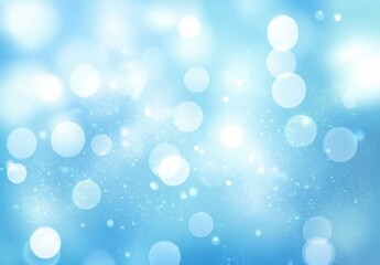 Obraz premium Abstract Light Blue Bokeh Background with Glowing Circles and Sparkles