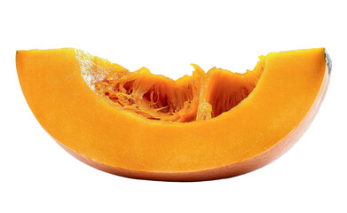 pumpkin slice - vibrant orange, isolated on black