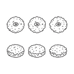 Crab Cakes Delicious Seafood Line Art Illustration