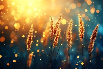 Fototapeta premium In a minimalist setting, grass patches grow on a textured surface to create a soft, natural appearance