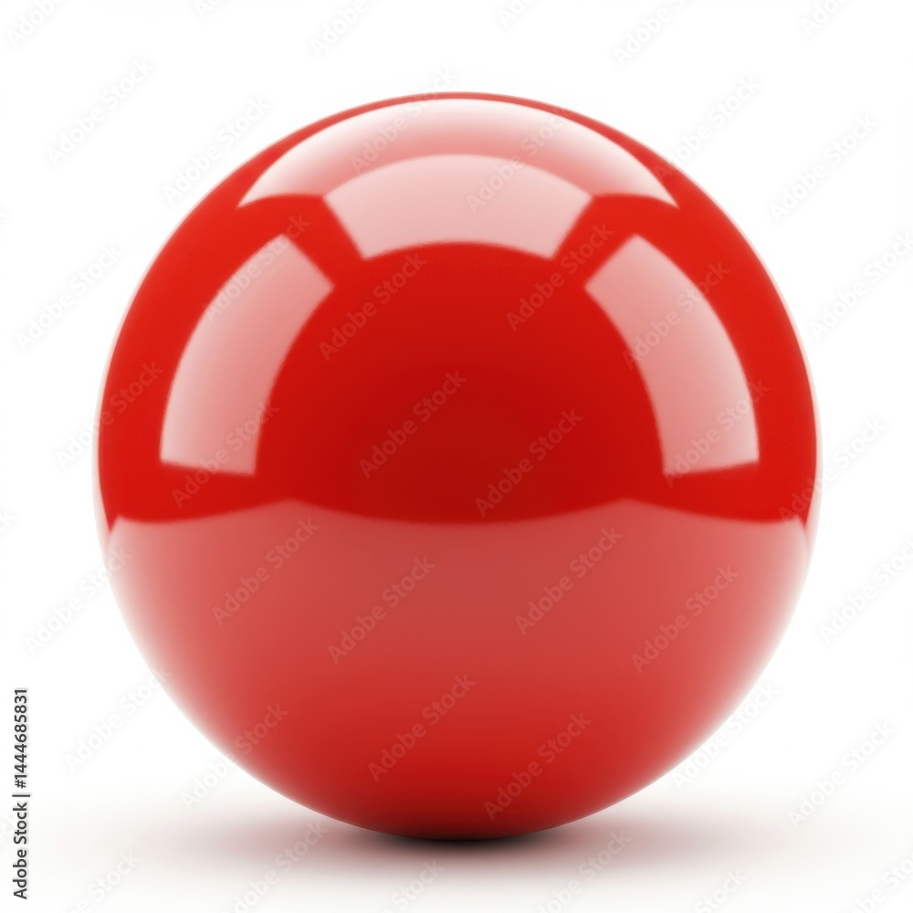 Poster a shiny red sphere with light reflections on a white background in a studio shot setting