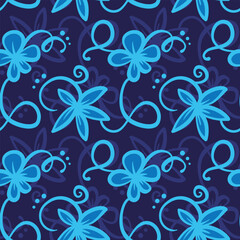 Hand drawn simple abstract flowers print. Trendy collage pattern. Fashionable template for fabric design.