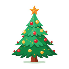 Fototapeta premium Simple Christmas Tree Vector Art