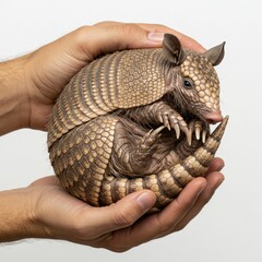 Obraz premium Armored Armadillo Roaming Wild Terrain in Natural Light
