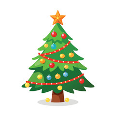 Christmas Tree Clipart on White Background