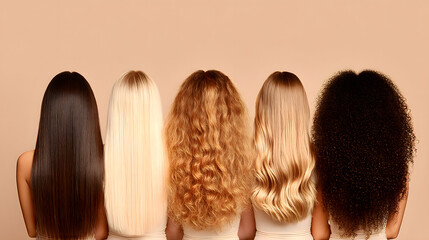 Group of four calm women with diverse hair types enjoying a peaceful moment indoors during a relaxed gathering