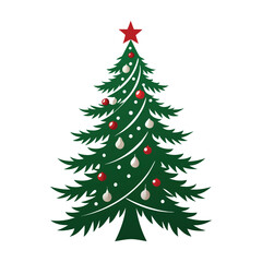 Christmas Tree Clipart on White Background
