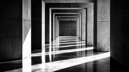 Abstract tunnel with concrete geometry