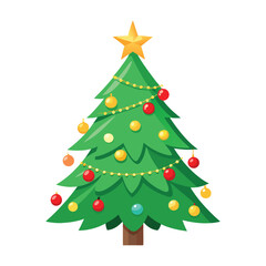 Christmas Tree Clipart on White Background