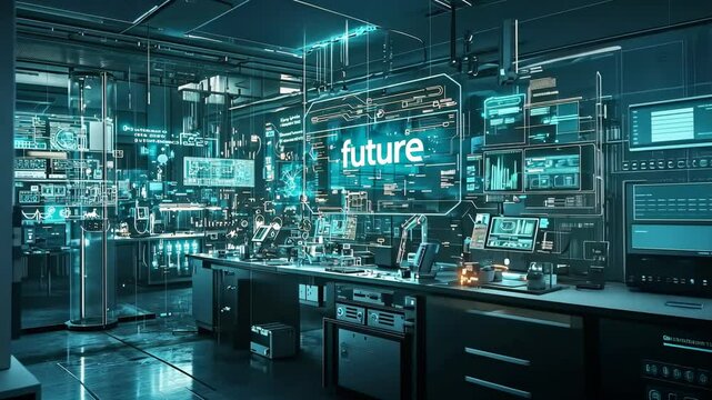 Future Text in High-Tech Laboratory Scene/ハイテクラボの未来的テキスト5