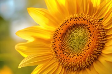 Obraz premium Vibrant Yellow Sunflower Close Up: A Summer Day's Delight in Nature's Golden Embrace
