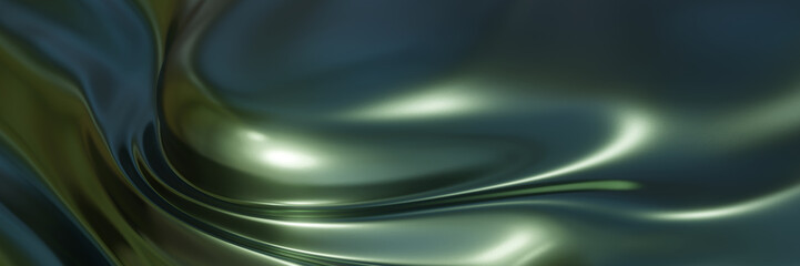 Abstract green rippled metal background