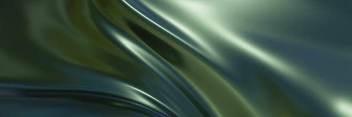 Abstract green rippled metal background