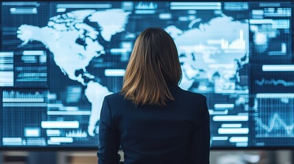 Startup founder innovates breakthrough technology in business hub digital environment focused perspective