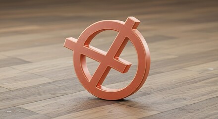 Circle Symbol with Cross on Wood