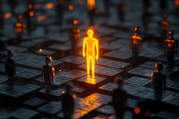 Glowing orange figure stands out in crowd