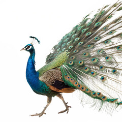 Obraz premium A peacock isolated on a transparent background