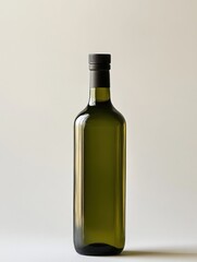 Glass olive oil bottle isolated on white
